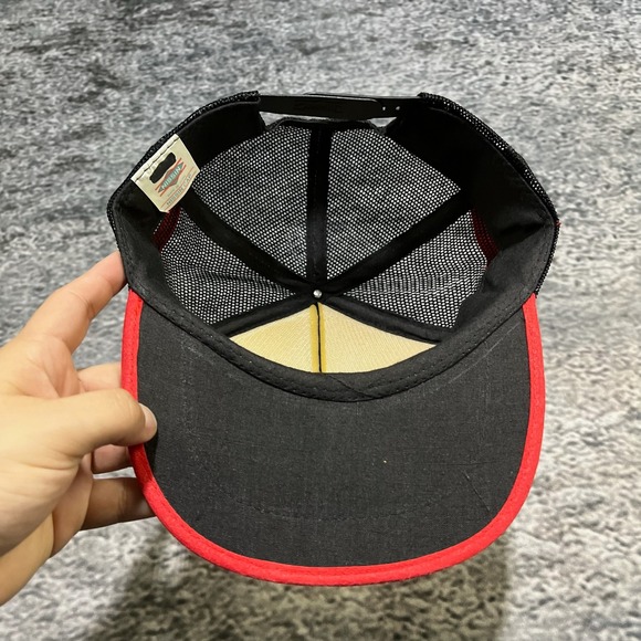 Vintage 90s‎ Rick Marino Three Stripe Mesh Trucker Hat Snapback Cap - Picture 6 of 9
